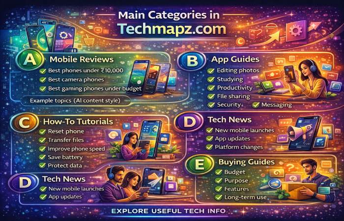 main categories in techmapz com