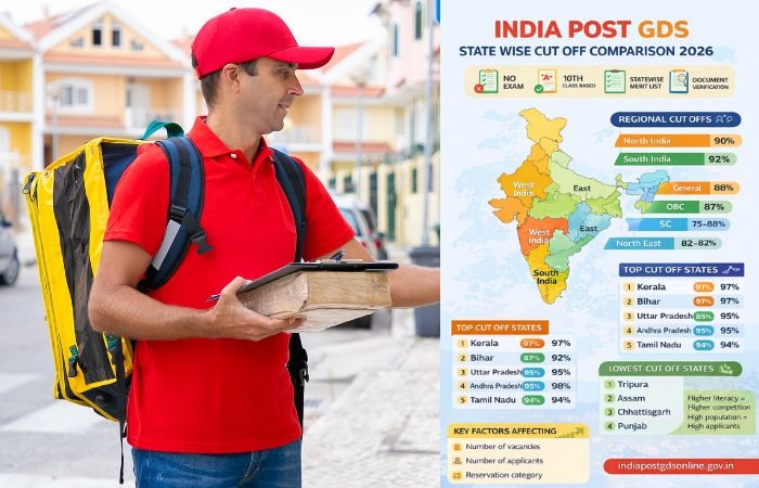india post gds state wise cut off comparison 2026